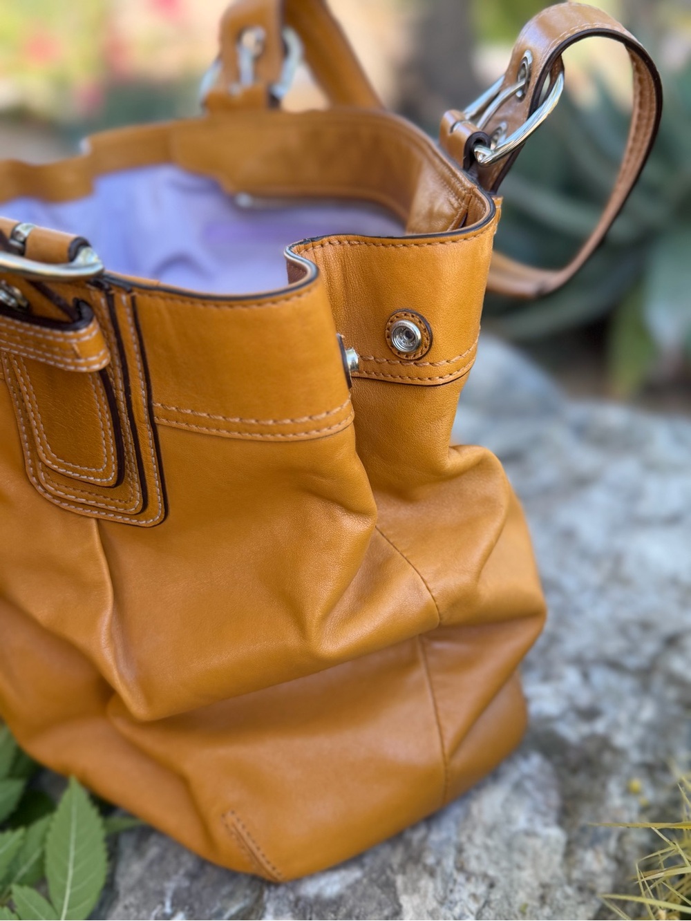 SHOULDER BAG COACH SoHo Pleated Leather Saffron Shoulder Tote GORGEOUS - Picture 8 of 14